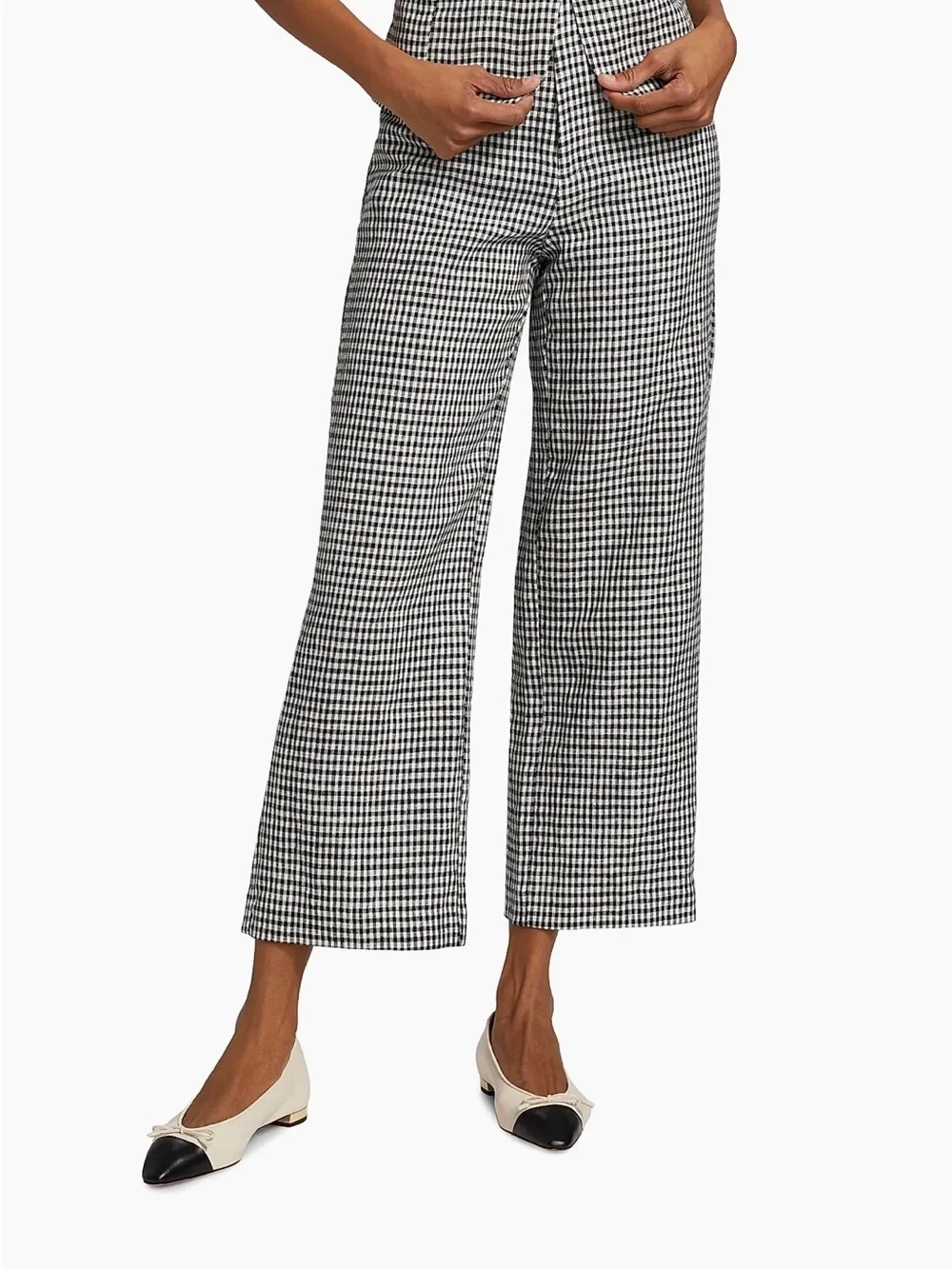 Reformation black and white gingham check Joni pants size 2